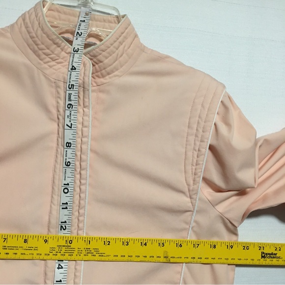 Vtg Rare Extended shoulder space jacket Peach cotton blend zip snap lined jacket - Picture 13 of 14